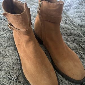 Sam Edelman Camel Suede Ankle Booties